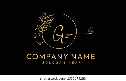  GZ Z G initial signature logo template vector