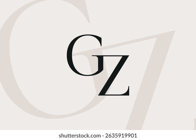 GZ or ZG letter logo icon design. Classic style luxury initials monogram.