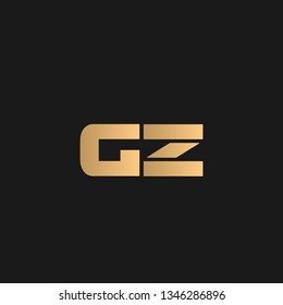 GZ or ZG logo vector. Initial letter logo, golden text on black background
