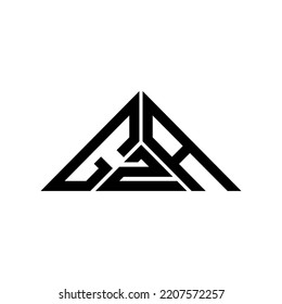 GZA letter logo creative design with vector graphic, GZA simple and modern logo in triangle shape.