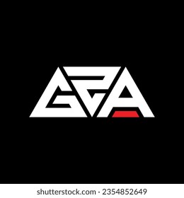 GZA triangle letter logo design with triangle shape. GZA triangle logo design monogram. GZA triangle vector logo template with red color. GZA triangular logo Simple, Elegant, and Luxurious design.