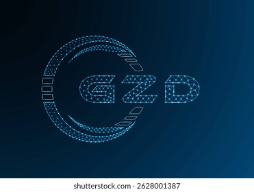 Diseño de Vector de logotipo de letra polivinílica baja GZD. Diseño de logotipo de poliéster inferior GZD. Logotipo de poliéster bajo.