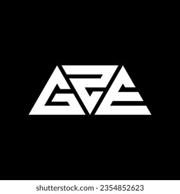 GZE triangle letter logo design with triangle shape. GZE triangle logo design monogram. GZE triangle vector logo template with red color. GZE triangular logo Simple, Elegant, and Luxurious design.