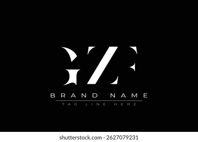 Projeto de logotipo de letra abstrata GZF. Este logotipo é desenhado por três letras abstratas.