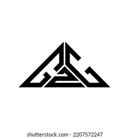 GZG letter logo creative design with vector graphic, GZG simple and modern logo in triangle shape.