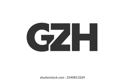GZH Logo Design-Vorlage mit starkem und modernem Fettdruck. Ursprünglicher Vektor-Logotyp mit einfacher und minimaler Typografie. Trendy Unternehmensidentität ideal für Unternehmen Markenpräsenz.