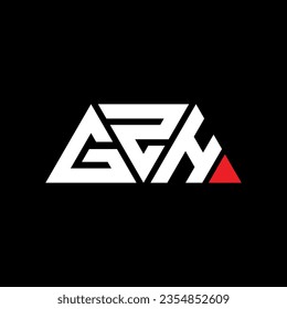 GZH triangle letter logo design with triangle shape. GZH triangle logo design monogram. GZH triangle vector logo template with red color. GZH triangular logo Simple, Elegant, and Luxurious design.