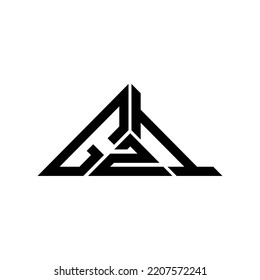 GZI letter logo creative design with vector graphic, GZI simple and modern logo in triangle shape.
