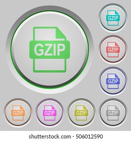 GZIP file format color icons on sunk push buttons