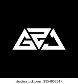 GZJ triangle letter logo design with triangle shape. GZJ triangle logo design monogram. GZJ triangle vector logo template with red color. GZJ triangular logo Simple, Elegant, and Luxurious design.
