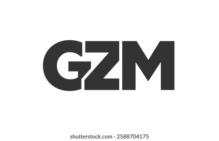 GZM logo design template with strong and modern bold text. Initial based vector logotype featuring simple and minimal typography. Trendy company identity ideal for businesses brand presence.