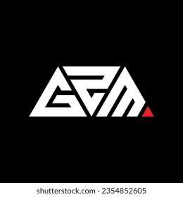 GZM triangle letter logo design with triangle shape. GZM triangle logo design monogram. GZM triangle vector logo template with red color. GZM triangular logo Simple, Elegant, and Luxurious design.