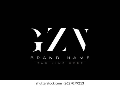 GZN abstract letter logo design. This logo is designed by three abstract letters.