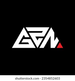 GZN triangle letter logo design with triangle shape. GZN triangle logo design monogram. GZN triangle vector logo template with red color. GZN triangular logo Simple, Elegant, and Luxurious design.