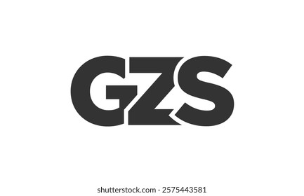 GZS logo design template with strong and modern bold text. Initial based vector logotype featuring simple and minimal typography. Trendy company identity ideal for businesses brand presence.