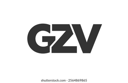 GZV logo design template with strong and modern bold text. Initial based vector logotype featuring simple and minimal typography. Trendy company identity ideal for businesses brand presence.