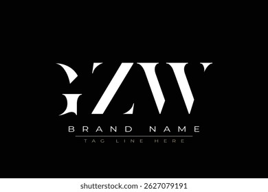 GZW abstract letter logo design. This logo is designed by three abstract letters.