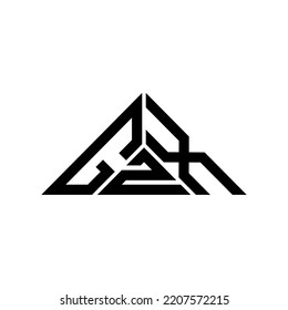 Logo de la letra GZX diseño creativo con gráfico vectorial, logotipo GZX simple y moderno en forma de triángulo.