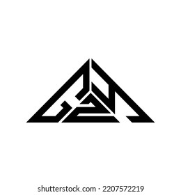 GZY letter logo creative design with vector graphic, GZY simple and modern logo in triangle shape.