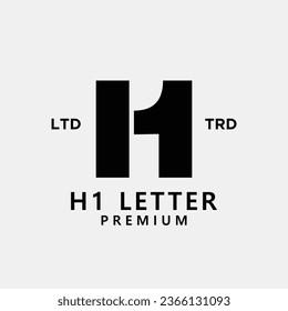 H 1 Letter logo icon design template