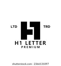 H 1 Letter logo icon design template