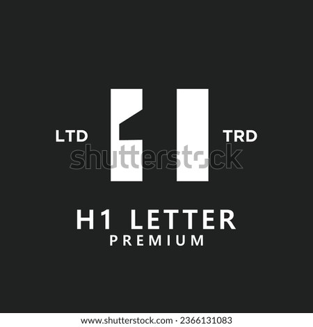 H 1 Letter logo icon design template