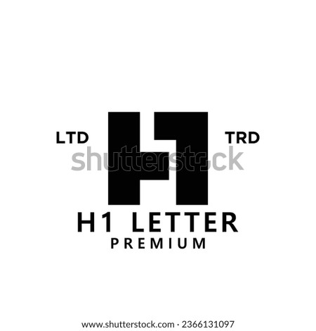 H 1 Letter logo icon design template