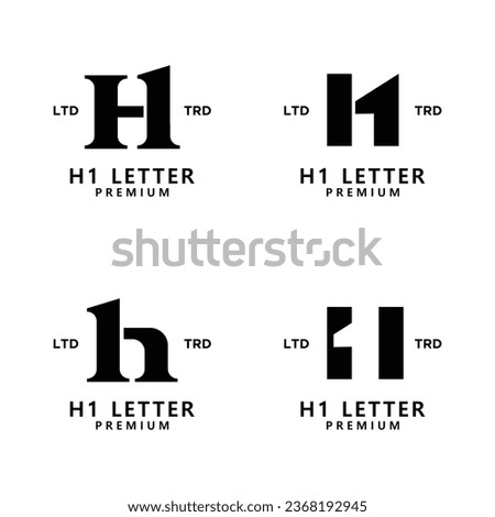 H 1 Letter logo icon design template