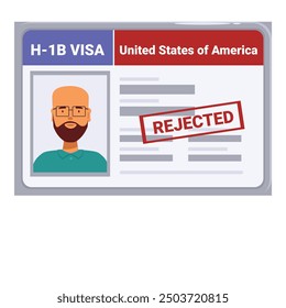 H 1b work visa application for united states getting rejected, american immigration concept