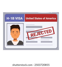 Solicitud de visa de trabajo H 1b para los Estados Unidos rechazada con un sello rojo