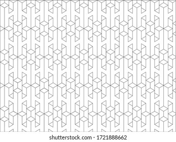 H 3d Cube Pattern In Black And White