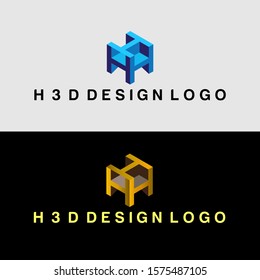 H 3D logo design, with a simple and elegant luxury design
