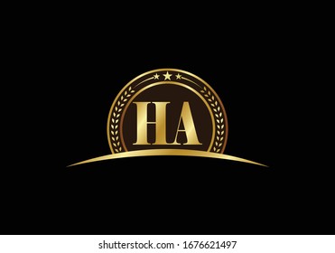H A, HA Initial Letter Logo Design Vektorillustration Vorlage, grafisches Alphabet Symbol für Unternehmensidentität