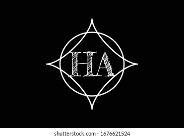 H A, HA Initial Letter Logo Design Vektorillustration Vorlage, grafisches Alphabet Symbol für Unternehmensidentität