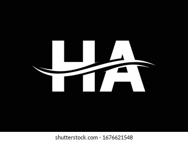Plantilla vectorial de diseño del logotipo de la carta inicial H A, Símbolo gráfico de alfabeto para identidad empresarial