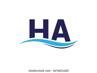 H A, HA Initial Letter Logo design vector template, Graphic Alphabet Symbol for Corporate Business Identity