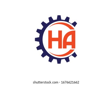 H A, HA Initial Letter Logo Design Vektorillustration Vorlage, grafisches Alphabet Symbol für Unternehmensidentität