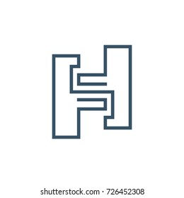 H abstract design logo template