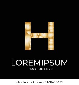 H abstract gold logo design vector