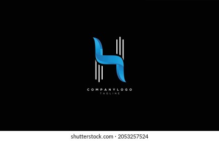 H Abstract initial monogram letter alphabet logo design