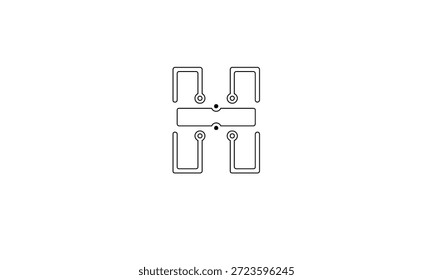 H MONOGRAMA DEL LOGOTIPO DE LA LETRA ABSTRACTAS