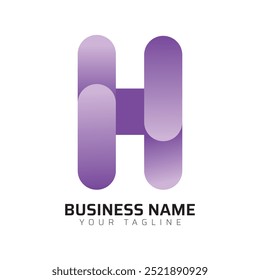 H abstract modern minimalist premium typography 3d colorful letter logo design template