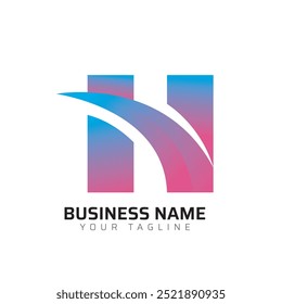 H abstract modern minimalist premium typography 3d colorful letter logo design template