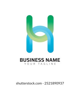 H abstract modern minimalist premium typography 3d colorful letter logo design template