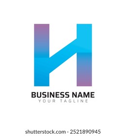 H abstract modern minimalist premium typography 3d colorful letter logo design template