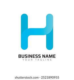 H abstracto moderno minimalista tipografía premium 3d colorido logo de la letra de diseño de Plantilla