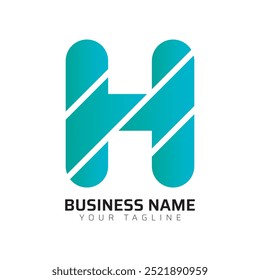 H abstrakte moderne minimalistische Premium-Typografie 3D bunten Buchstaben Logo Design-Vorlage