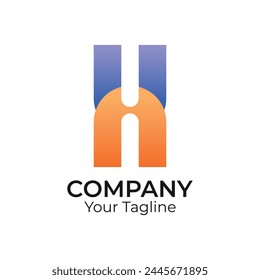 H abstrakte Typografie 3d bunte Buchstaben Logo Design Vorlage
