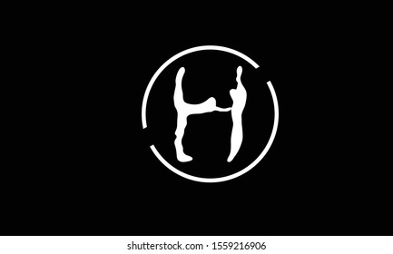 H abstract vector logo monogram template