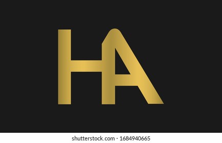 H , A  , AH , HA letter logo design with creative modern typography and abstract monogram logo
